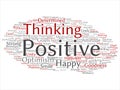 Vector concept, conceptual positive thinking, happy strong attitude