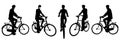 Vector concept conceptual silhouette men on bicycle