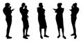 Vector concept conceptual silhouette women taking care of children