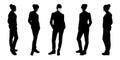 Vector concept conceptual silhouette women taking while social distancing