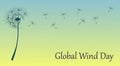 Vector concept of global wind day illustration. ecological holiday. Royalty Free Stock Photo