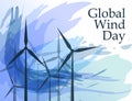 Vector concept of global wind day illustration. Royalty Free Stock Photo