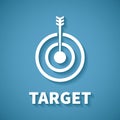 Vector concept of goal or target achievement with dart arrow