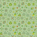 Vector Concept Green Seamless Pattern with Chemical Formulas Royalty Free Stock Photo