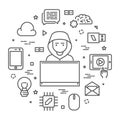 Vector concept of hacking and programming. Royalty Free Stock Photo