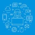 Vector concept of hacking and programming. Royalty Free Stock Photo
