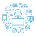 Vector concept of hacking and programming. Royalty Free Stock Photo