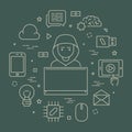 Vector concept of hacking and programming. Royalty Free Stock Photo