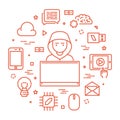 Vector concept of hacking and programming. Royalty Free Stock Photo