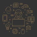 Vector concept of hacking and programming. Royalty Free Stock Photo