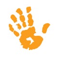 Vector concept human hand or handprint of child isolated