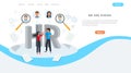 Vector concept of human resources, online job search, recruitment service. Employment agency. We are hiring. HR managers Royalty Free Stock Photo