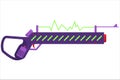 Vector concept illustration of a blaster. a bright drawing in the cartoon style of weapons. Royalty Free Stock Photo