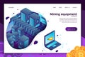 Vector concept - cryptocurrency mining equipment