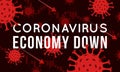 Vector concept illustration of impact of coronavirus on the stock exchange and global economy. Covid-19 virus causes market fall Royalty Free Stock Photo