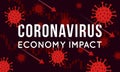 Vector concept illustration of impact of coronavirus on the stock exchange and global economy. Covid-19 virus causes market fall Royalty Free Stock Photo