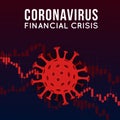 Vector concept illustration of impact of coronavirus on the stock exchange and global economy. Covid-19 virus causes market fall Royalty Free Stock Photo