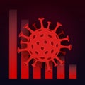 Vector concept illustration of impact of coronavirus on the stock exchange and global economy Royalty Free Stock Photo
