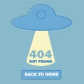 Vector concept illustration - page 404. Page is lost and not found message - UFO Royalty Free Stock Photo