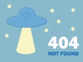 Vector concept illustration - page 404. Page is lost and not found message - UFO Royalty Free Stock Photo