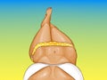 Vector pop art woman in bikini, girl on beach Royalty Free Stock Photo