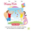 Vector Concept image Playing Happy Kids