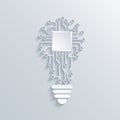 Vector concept light bulb with circuit board Royalty Free Stock Photo