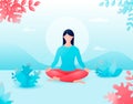 Vector concept of meditation, the health benefits for the body.