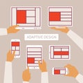 Vector concept of modern adaptive responsive web and application design Royalty Free Stock Photo