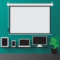 vector concept of modern business workspace