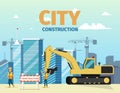 Vector Concept Modern City Construction Buildings Royalty Free Stock Photo