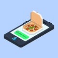 Vector concept of online pizza order.