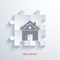 Vector concept real estate with puzzle.