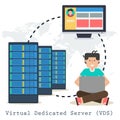 Vector concept Virtual Dedicated Server on white