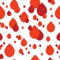 Vector concept of World Blood Donor Day, 14 June. Seamless 3d pattern in trendy paper art style. Red blood paper water drops Royalty Free Stock Photo