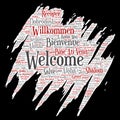 Vector welcome greeting international brush or paper