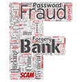 Vector bank fraud payment scam danger letter font F