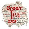 Vector green or black tea beverage culture Royalty Free Stock Photo