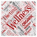 Vector conceptual healthy living positive nutrition sport square red word cloud isolated background. Collage of happiness care, or Royalty Free Stock Photo