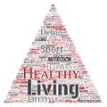 Vector conceptual healthy living positive nutrition sport triangle arrow word cloud Royalty Free Stock Photo