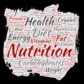 Vector nutrition health diet paint brush paper word cloud Royalty Free Stock Photo