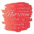 Vector nutrition health diet paint brush word cloud Royalty Free Stock Photo