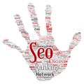 Vector search results engine optimization top rank seo Royalty Free Stock Photo