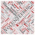 Vector volunteering, charity, humanitarian square red word cloud isolated background. Collage of selfless, support,