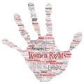 Vector women rights, equality, free-will hand print stamp