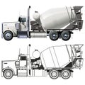 Vector concrete mixer truck Royalty Free Stock Photo