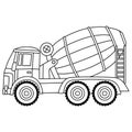 Vector Concrete Mixer. Vector Cement Mixer. Black and White Concrete Mixer.