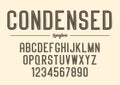 Vector condensed inline font design, alphabet, typeface, typogra