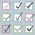 Vector confirm icons set. Yes icon. Check Mark Royalty Free Stock Photo