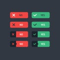 Vector Confirmation Flat Buttons